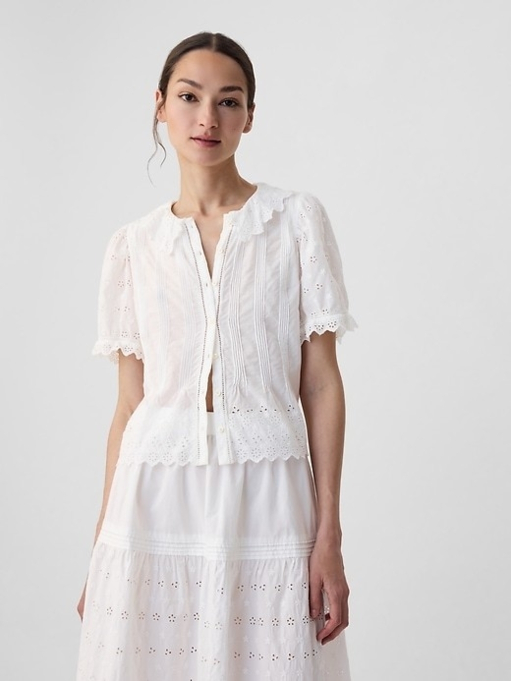 GAP X Doen White Eyelet Top